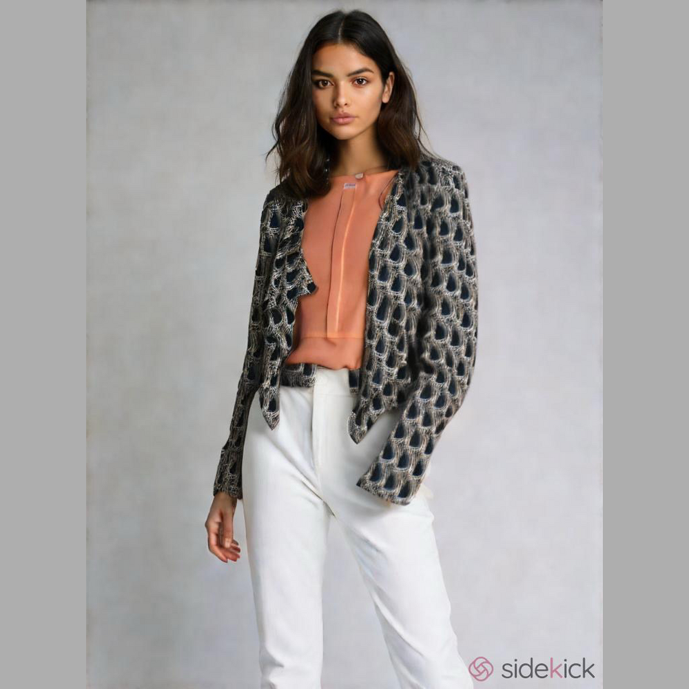Romeo & Juliet couture jacket blazer cat print festival business casual size med